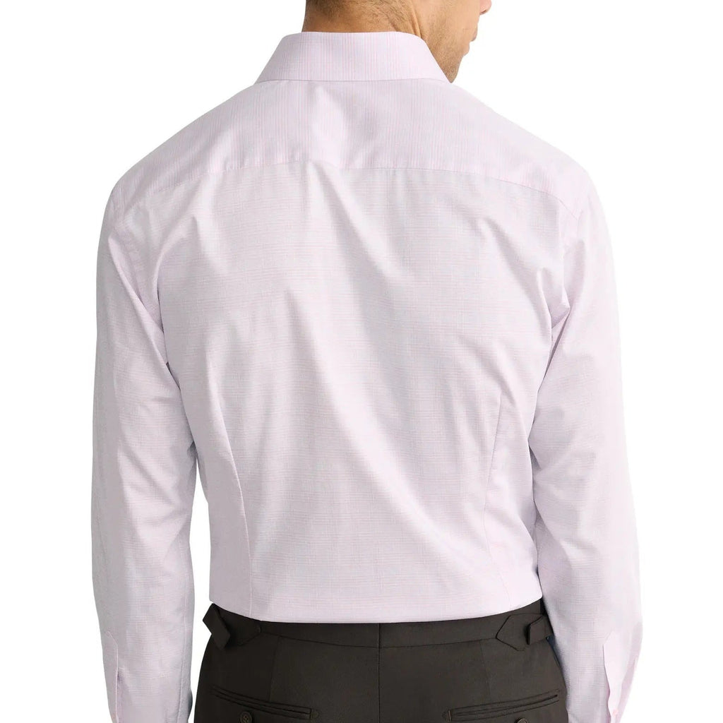 Men's Long Sleeve Light Pink Fine Striped Dress Shirt